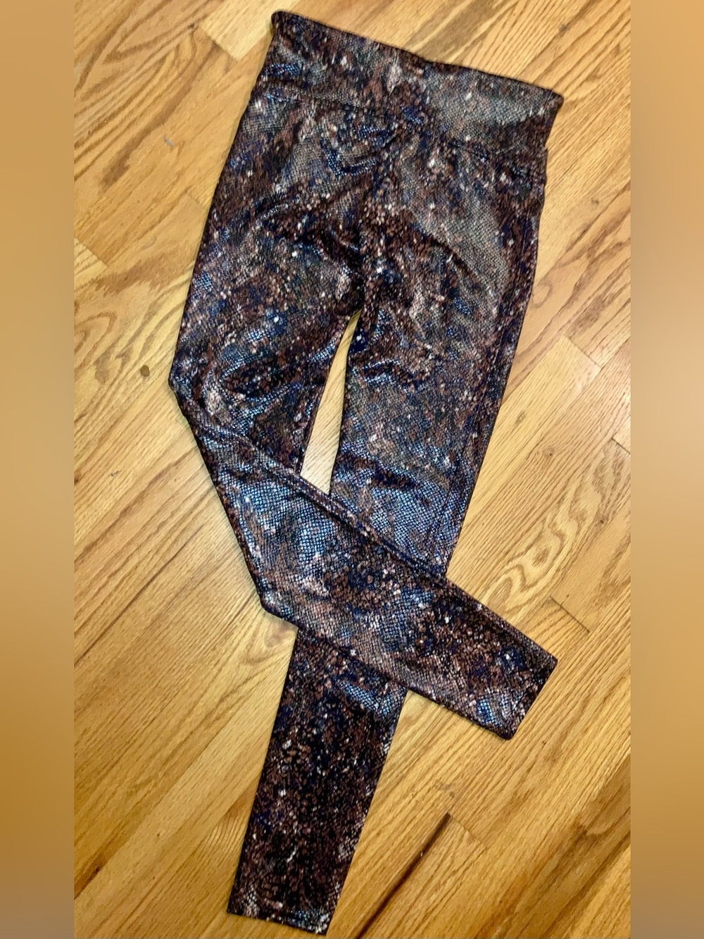SPANX Snakeskin Patterned Leggings Women's Black Multi-Color  MED  NWT  MSRP $98